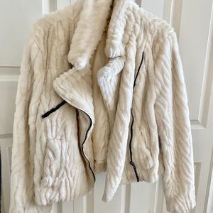 White Faux Fur Urban Outfitters Coat